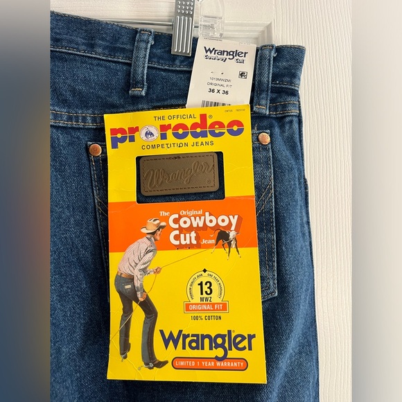 NWT WRANGLER PRO RODEO COWBOY BOOTCUT DENIM JEANS ORIGINAL FIT 36X36 - Picture 3 of 6